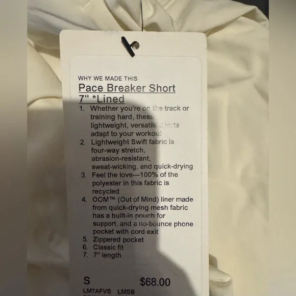 Lululemon Pace Breaker Lined Short 7" BNWT - Picture 7 of 7